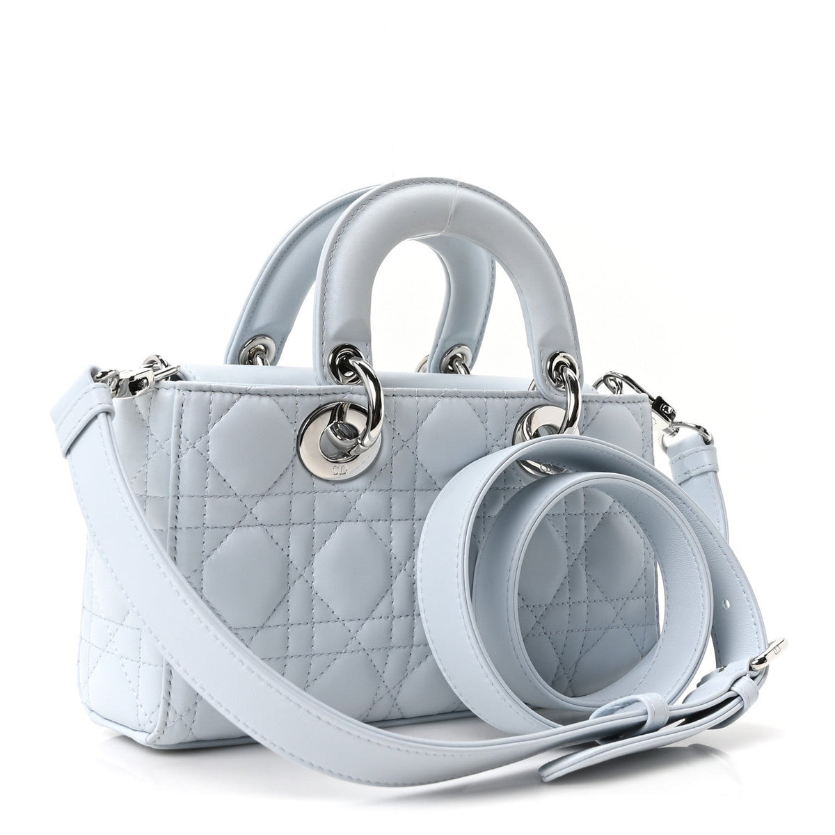 Lambskin Cannage Small Lady D-Joy Light Blue AT My store