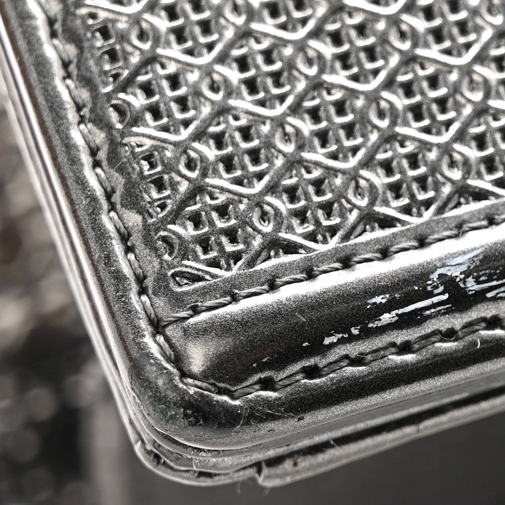 Metallic Patent Micro-Cannage Medium Diorama Flap Bag Onyx Black AT My store