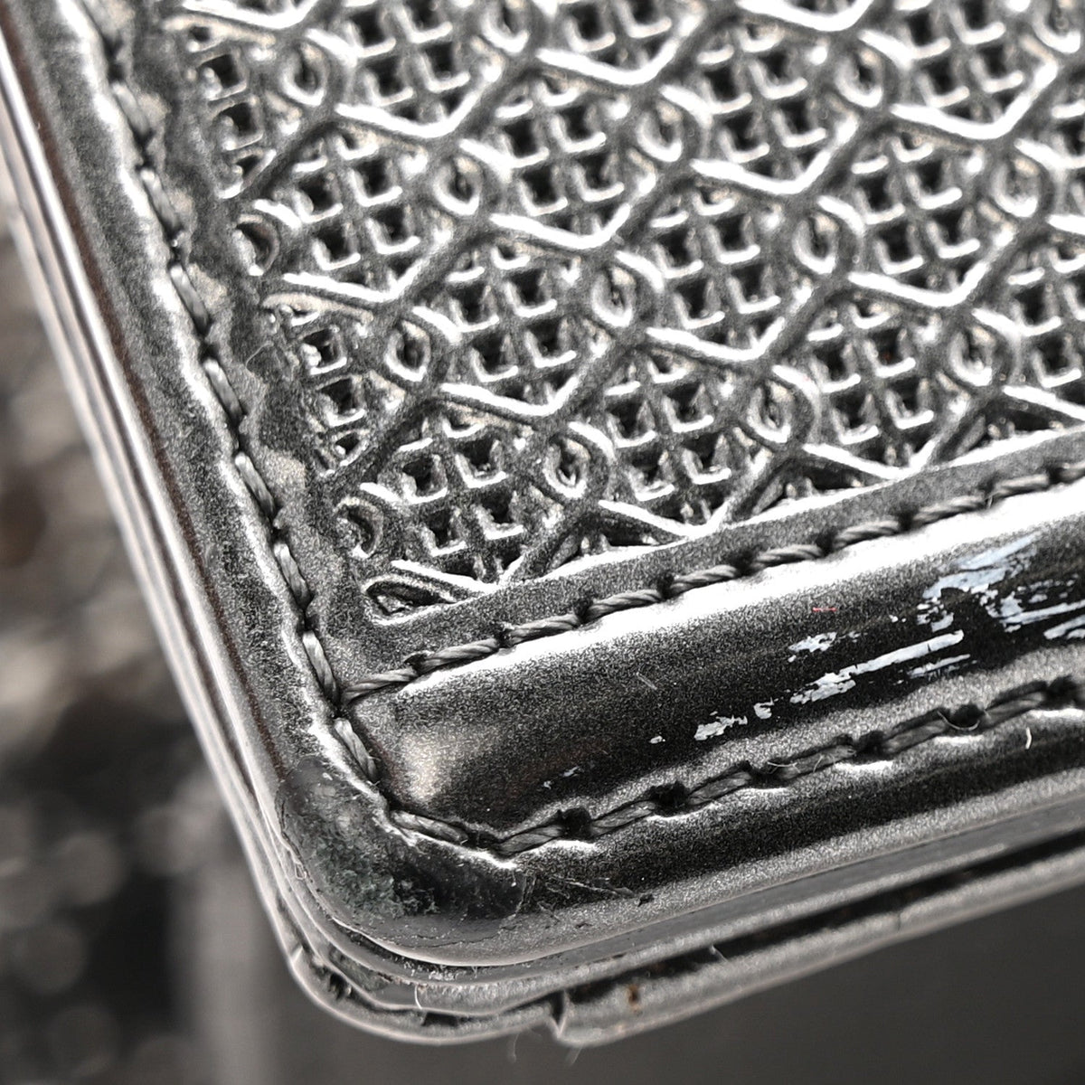 Metallic Patent Micro-Cannage Medium Diorama Flap Bag Onyx Black AT My store