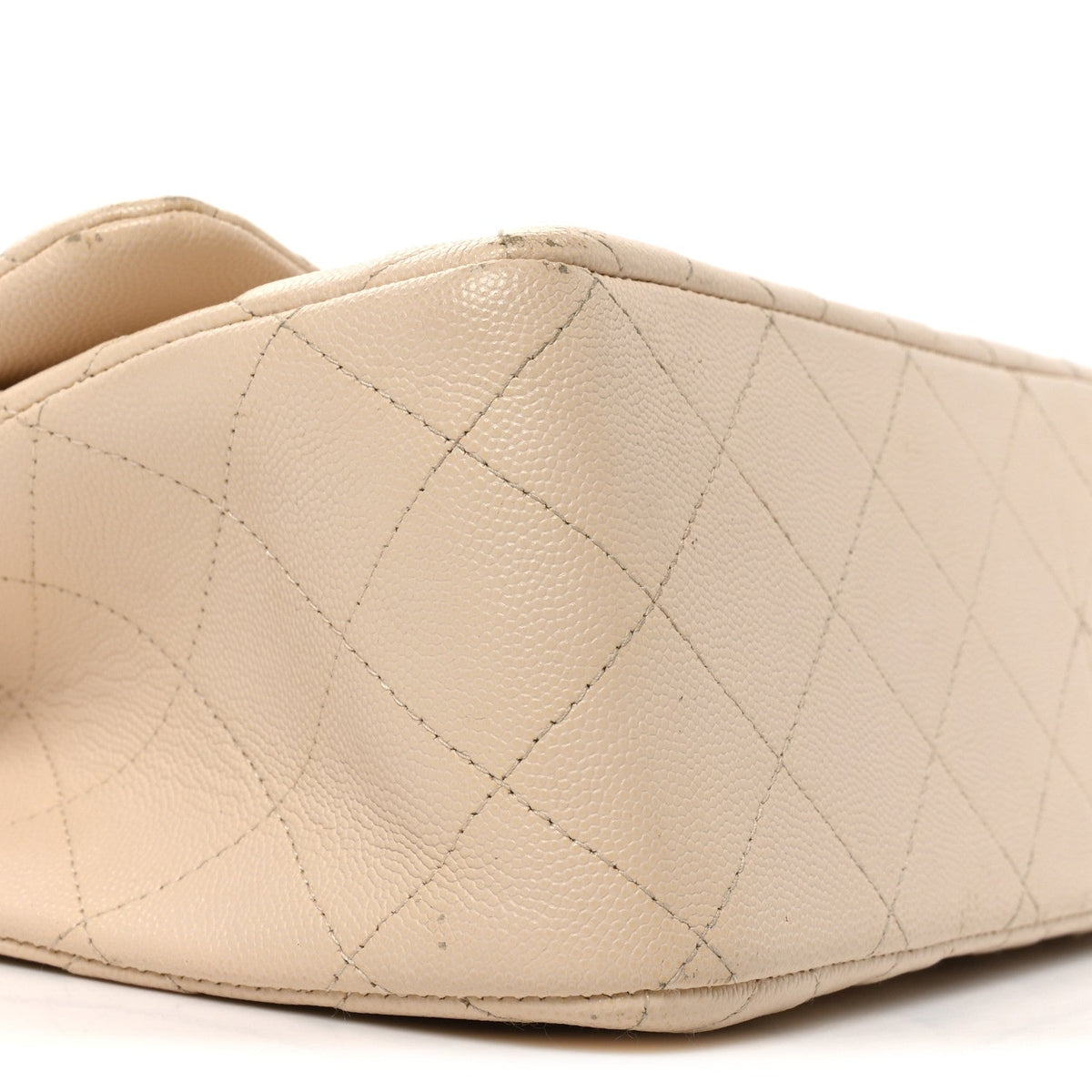 Caviar Quilted Jumbo Double Flap Beige Clair At My store