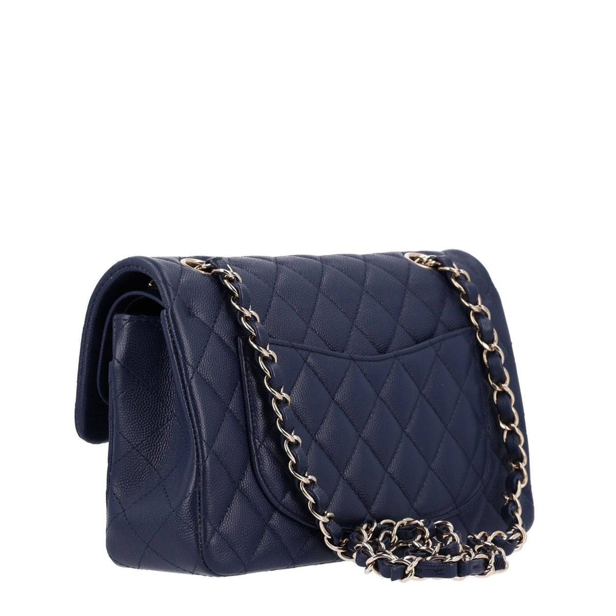 Caviar Quilted Small Double Flap Navy At My store