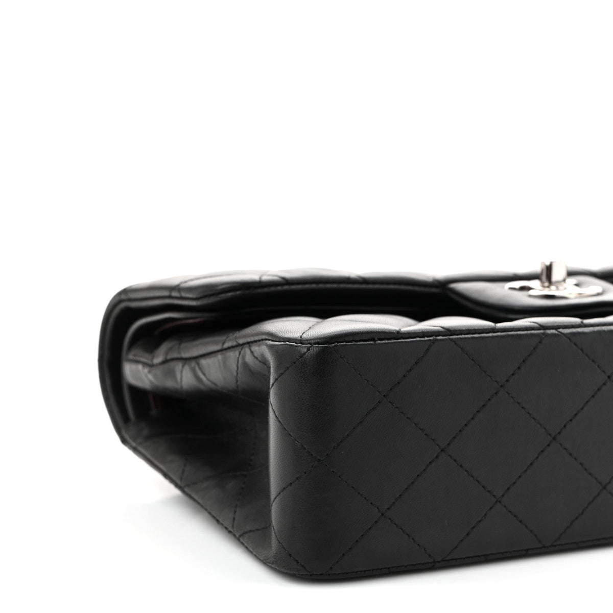 Lambskin Quilted Small Double Flap Black At My store