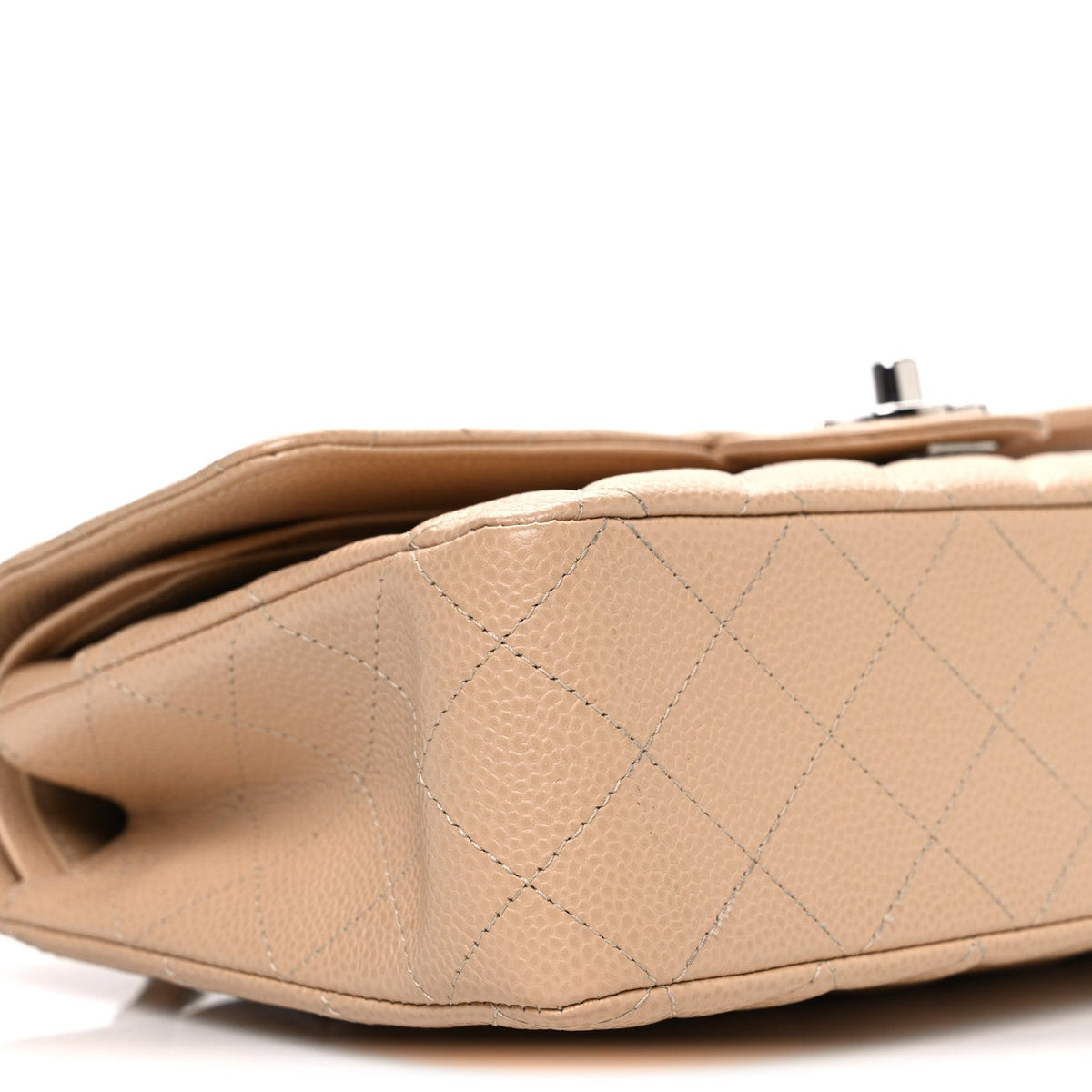 Caviar Quilted Medium Double Flap Beige At My store