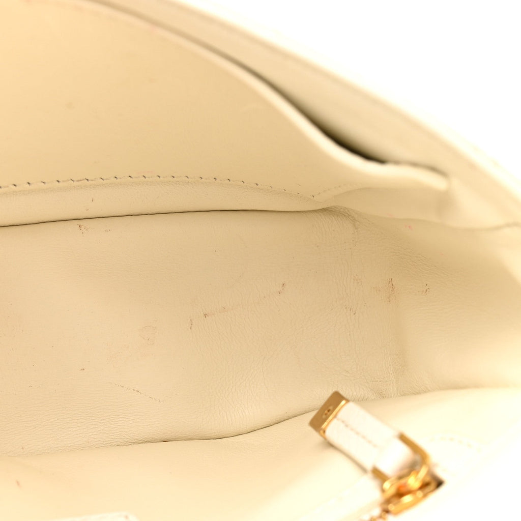 Grained Calfskin Cannage Small Caro Bag White AT My store