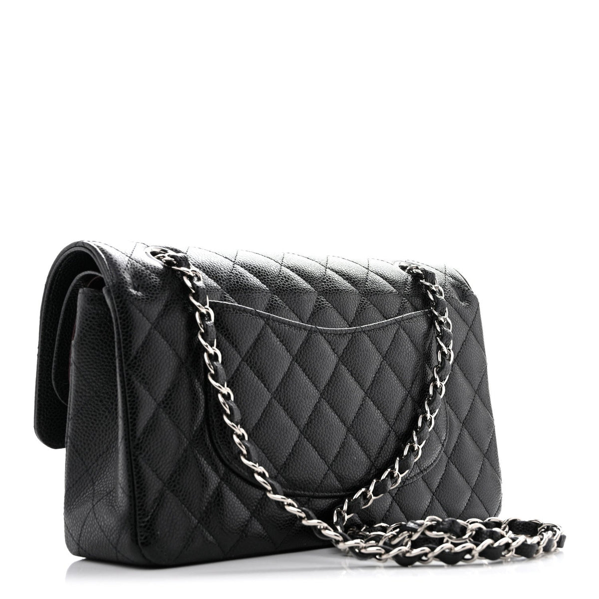 Caviar Quilted Medium Double Flap Black At My store
