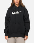 Top Seller Nike Women's Sportswear Phoenix Fleece Oversized Logo Hoodie Black/Summit White