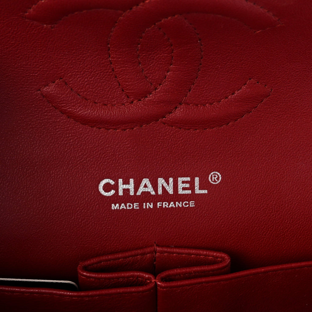 Caviar Quilted Medium Double Flap Red At My store