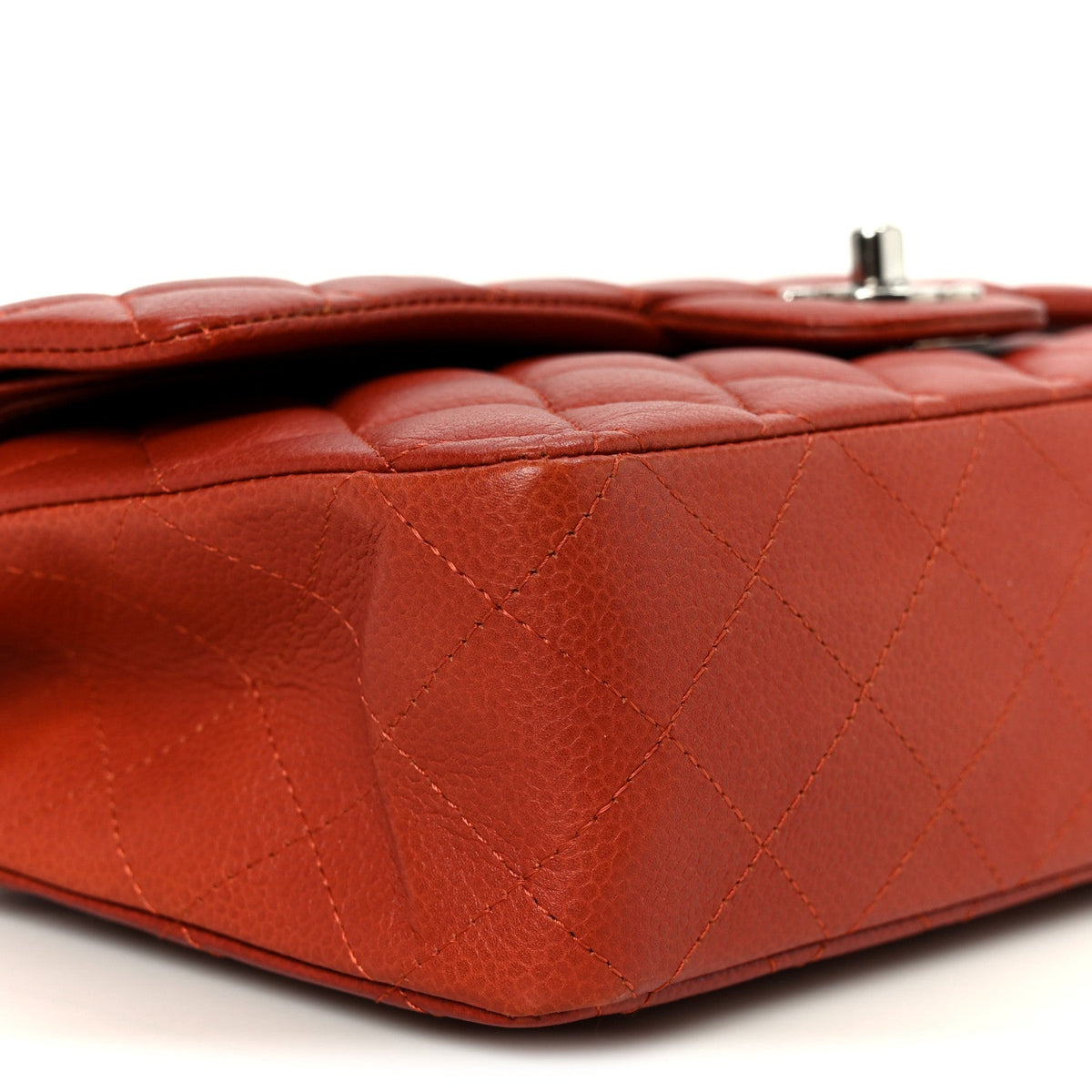 Caviar Quilted Medium Double Flap Red At My store