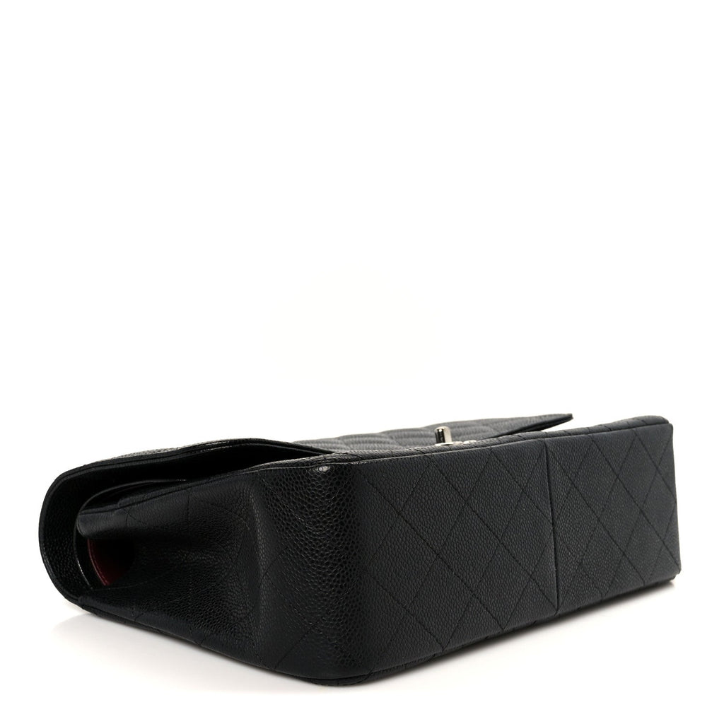 Caviar Quilted Jumbo Double Flap Black At My store