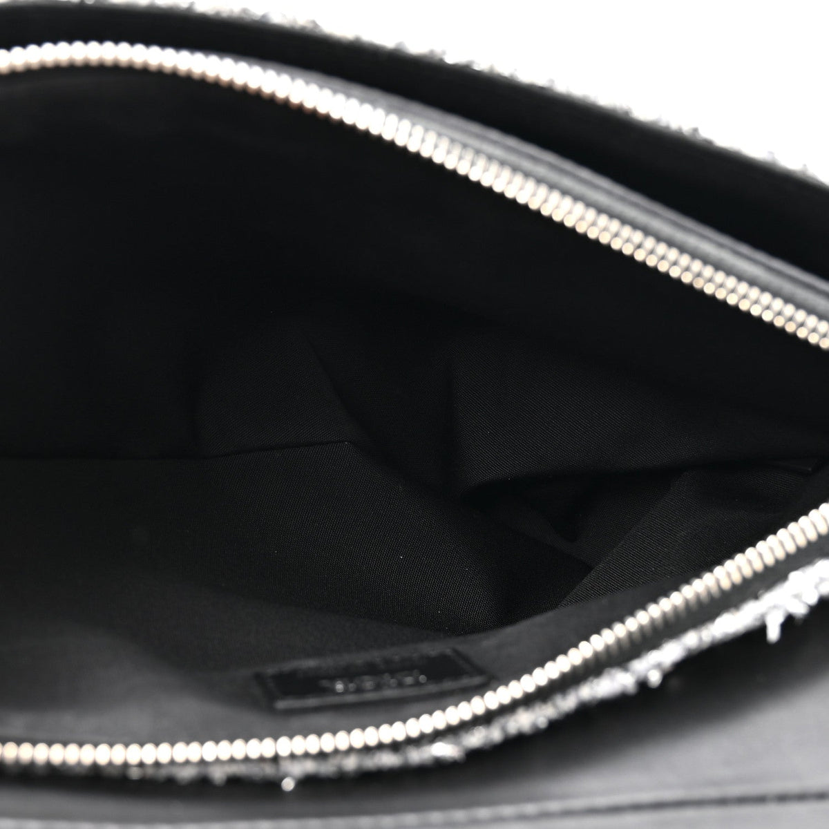 Tweed Saddle Crossbody Bag Black Silver AT My store