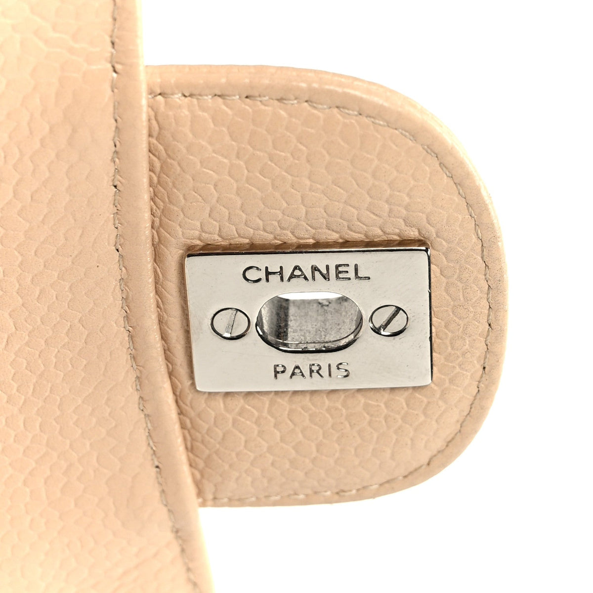 Caviar Quilted Medium Double Flap Beige At My store