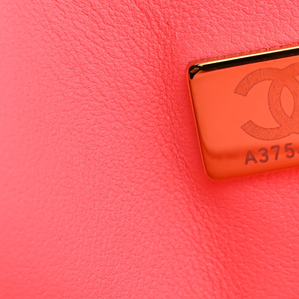 Lambskin Quilted Medium Hollywood Charms Double Flap Coral Pink At My store