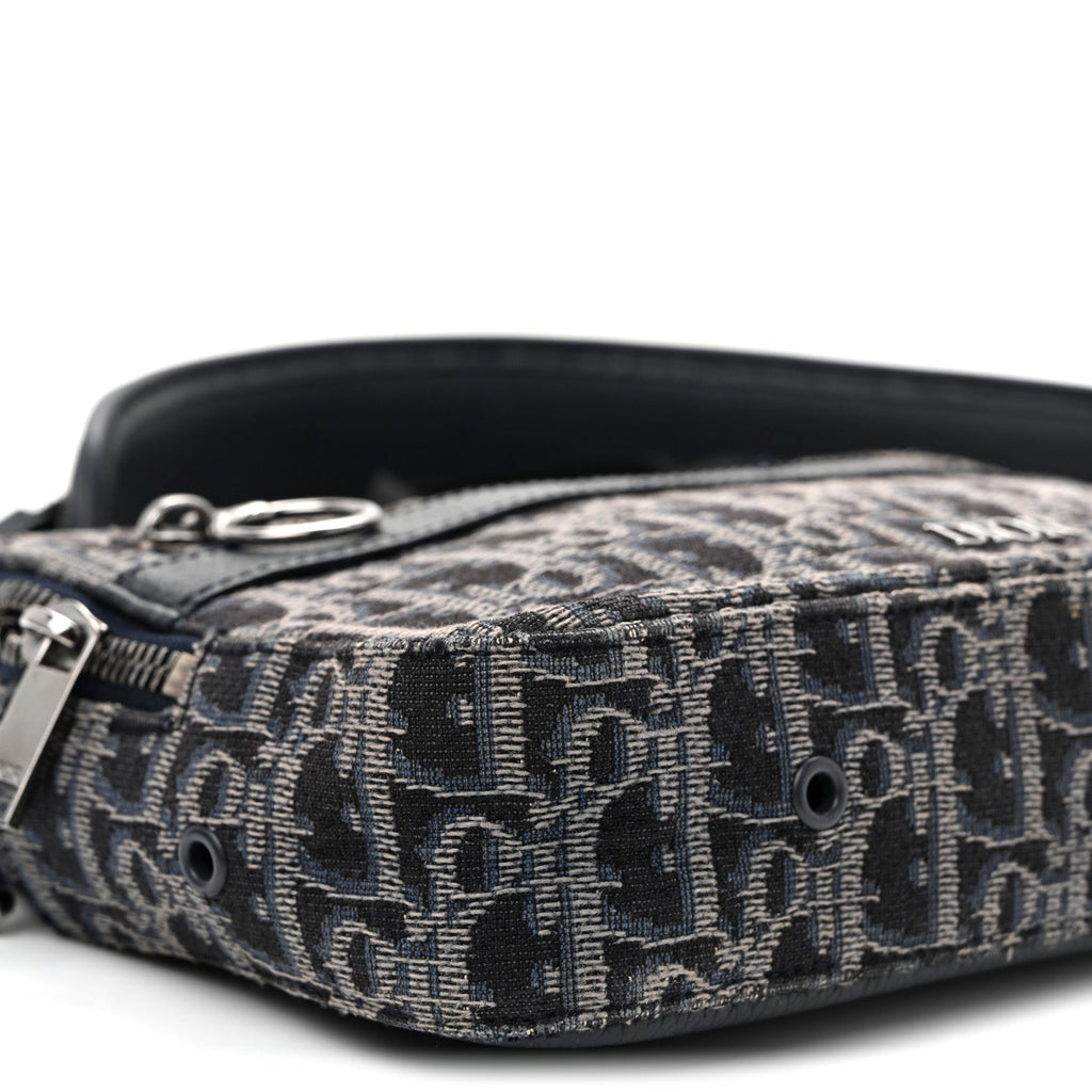 HOMME Oblique Jacquard Safari Messenger Navy Blue AT My store