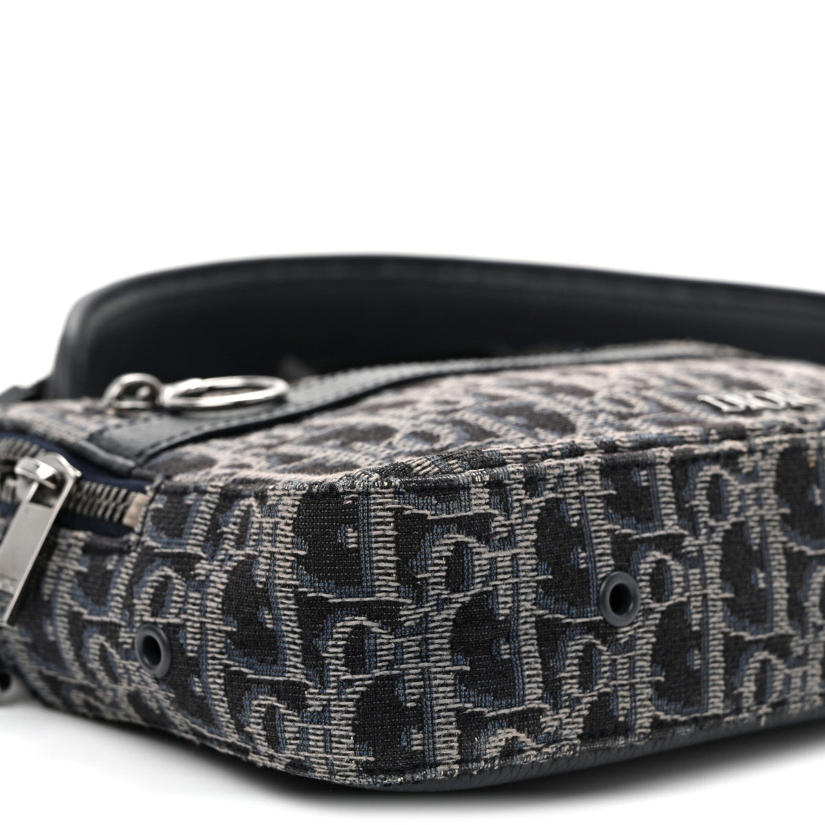 HOMME Oblique Jacquard Safari Messenger Navy Blue AT My store