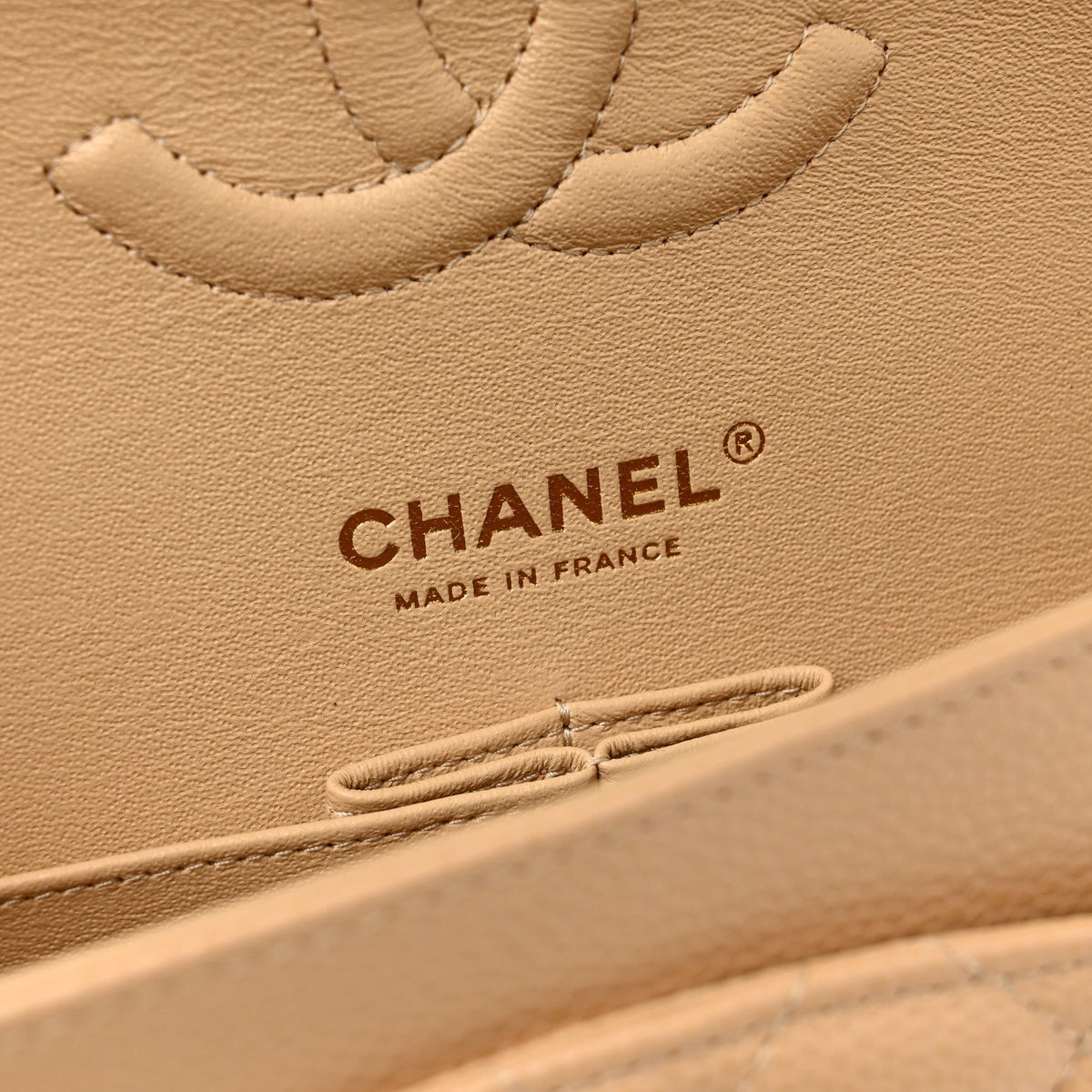 Caviar Quilted Medium Double Flap Beige At My store