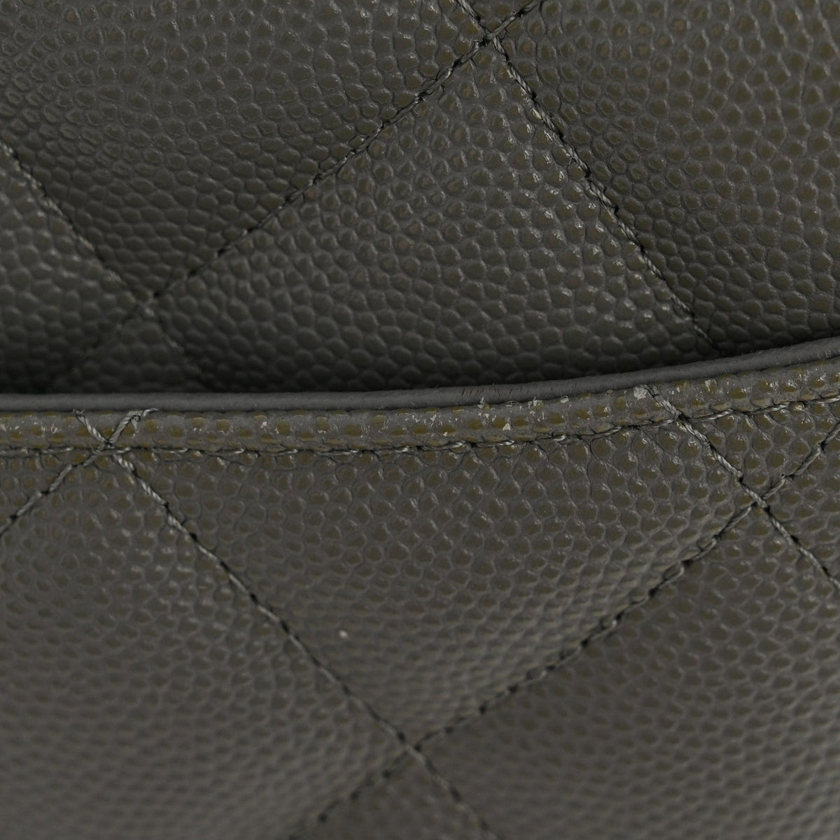 Caviar Quilted Jumbo Double Flap Grey At My store