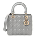 Pearly Lambskin Cannage Medium Lady Dior Grey AT My store
