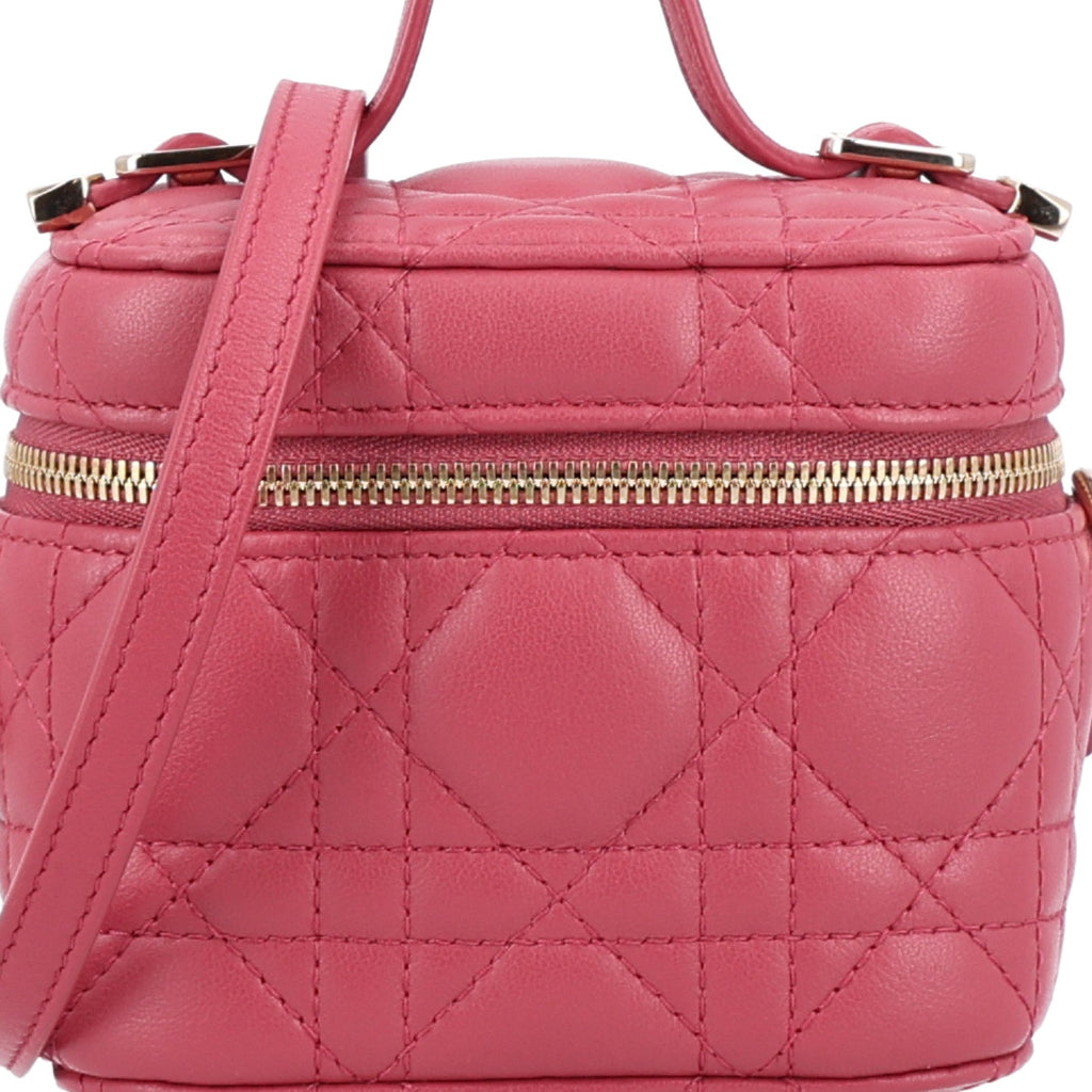 Lambskin Cannage Micro Vanity Case Strawberry Pink AT My store