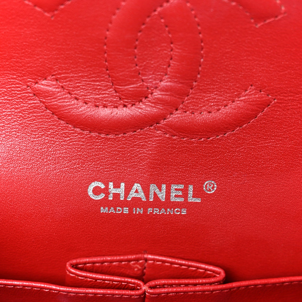 Caviar Quilted Medium Double Flap Red At My store