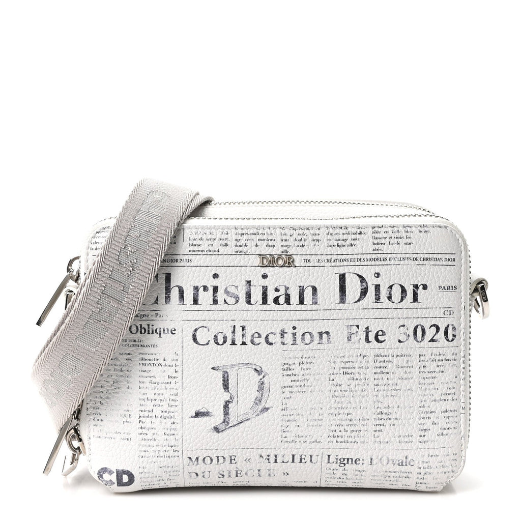 X DANIEL ARSHAM Grained Calfskin Newspaper Messenger White AT My store