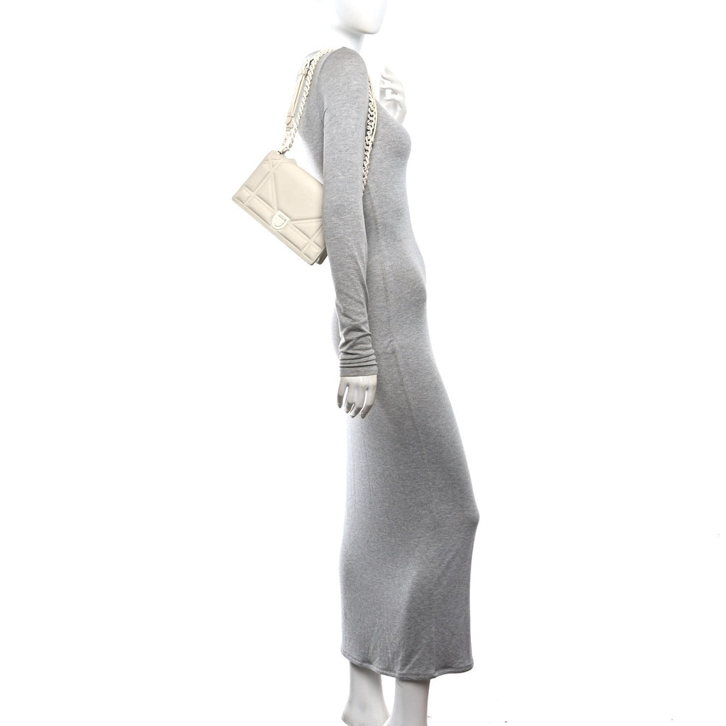 Ultra Matte Calfskin Small Diorama Flap Bag White AT My store