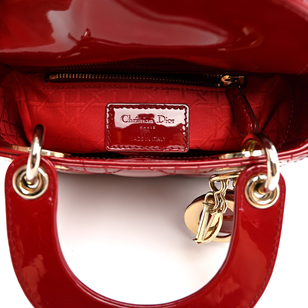 Patent Cannage Mini Lady Dior Red AT My store