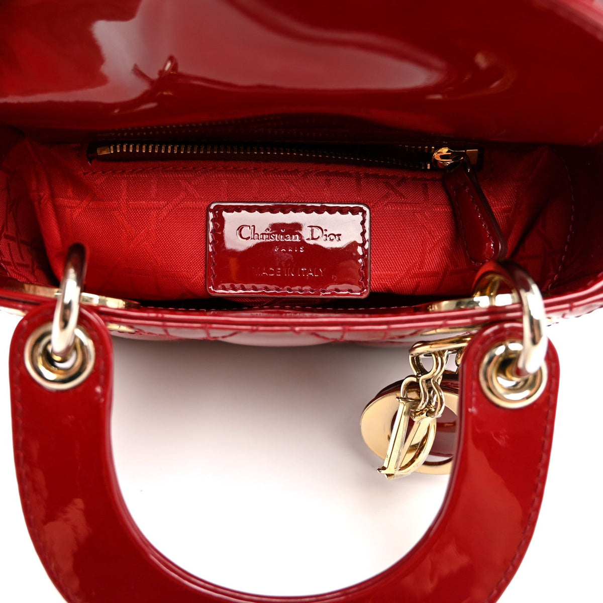 Patent Cannage Mini Lady Dior Red AT My store