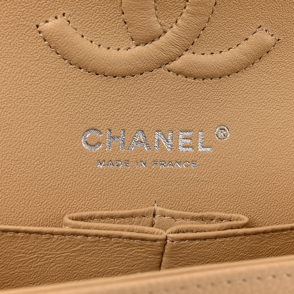 Caviar Quilted Small Double Flap Beige At My store