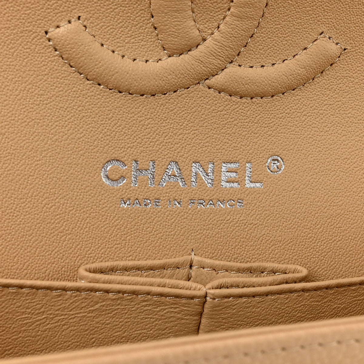 Caviar Quilted Small Double Flap Beige At My store