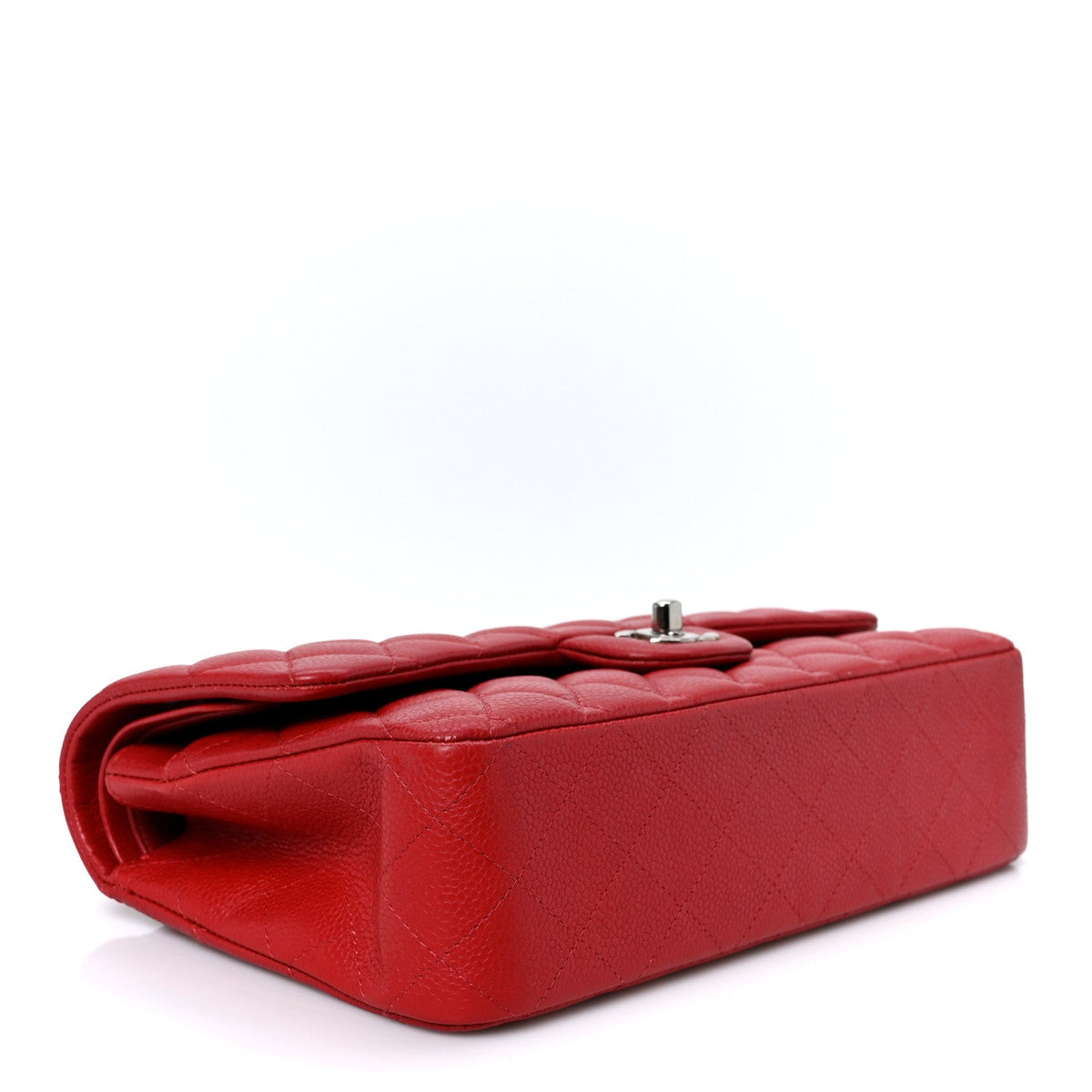Caviar Quilted Medium Double Flap Red At My store