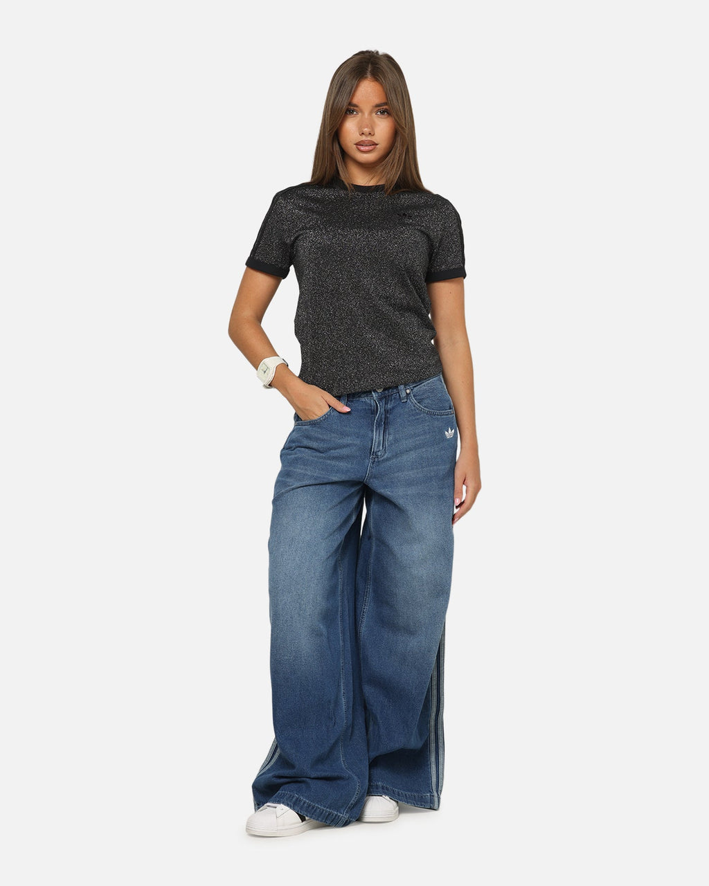 Best-Selling Adidas Women's Lurex Cali T-Shirt Black