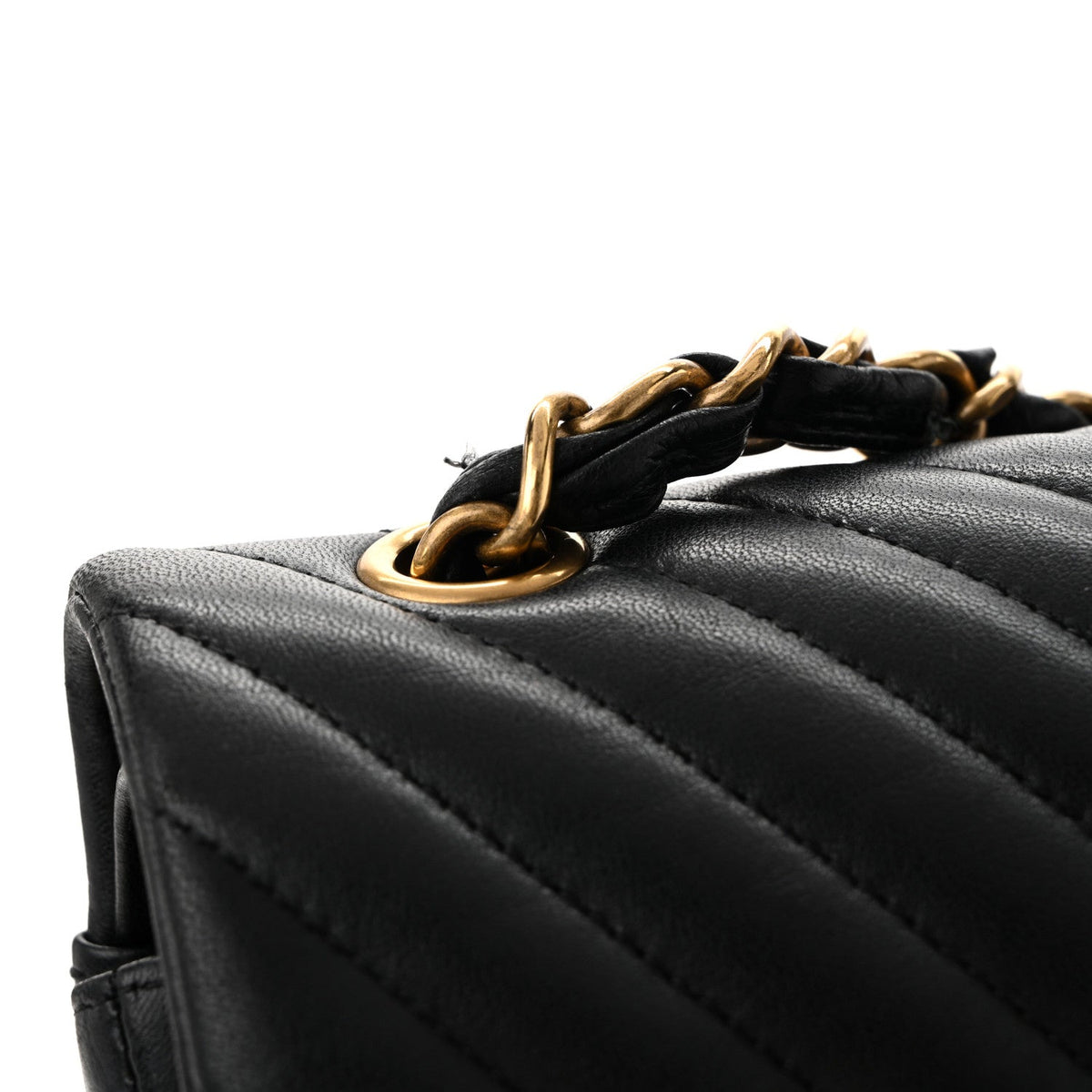 Lambskin Chevron Quilted Maxi Double Flap Black At My store