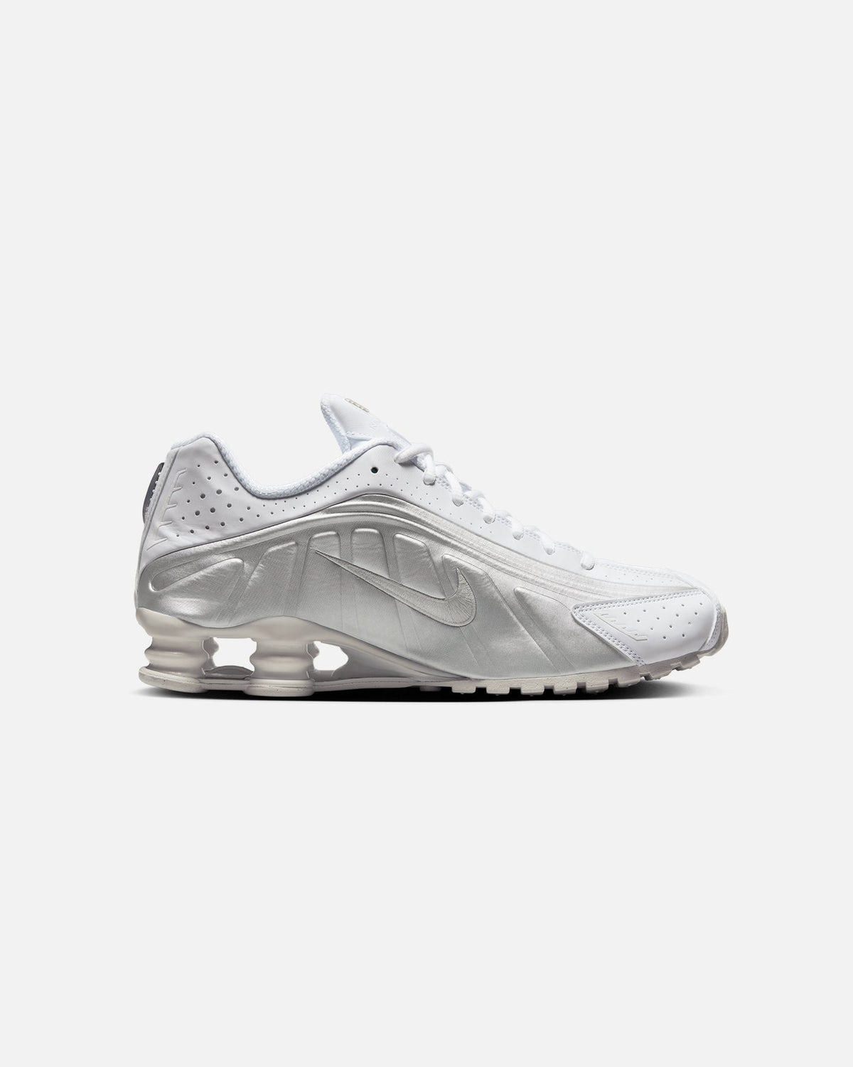 Top Seller Nike Shox R4 White/Metallic Silver