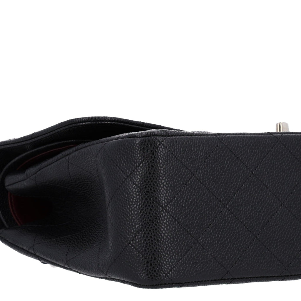 Caviar Quilted Jumbo Double Flap Black At My store