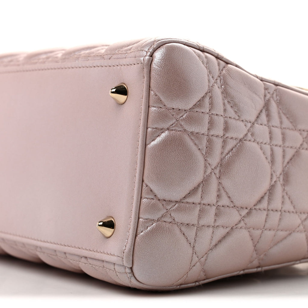 Pearly Lambskin Cannage Medium Lady Dior Lotus AT My store