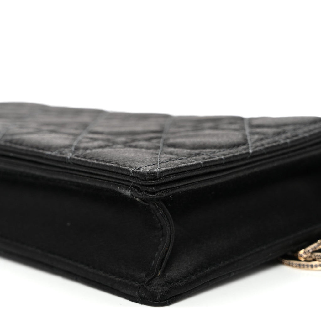 Satin Cannage Lady Dior Convertible Clutch Black AT My store