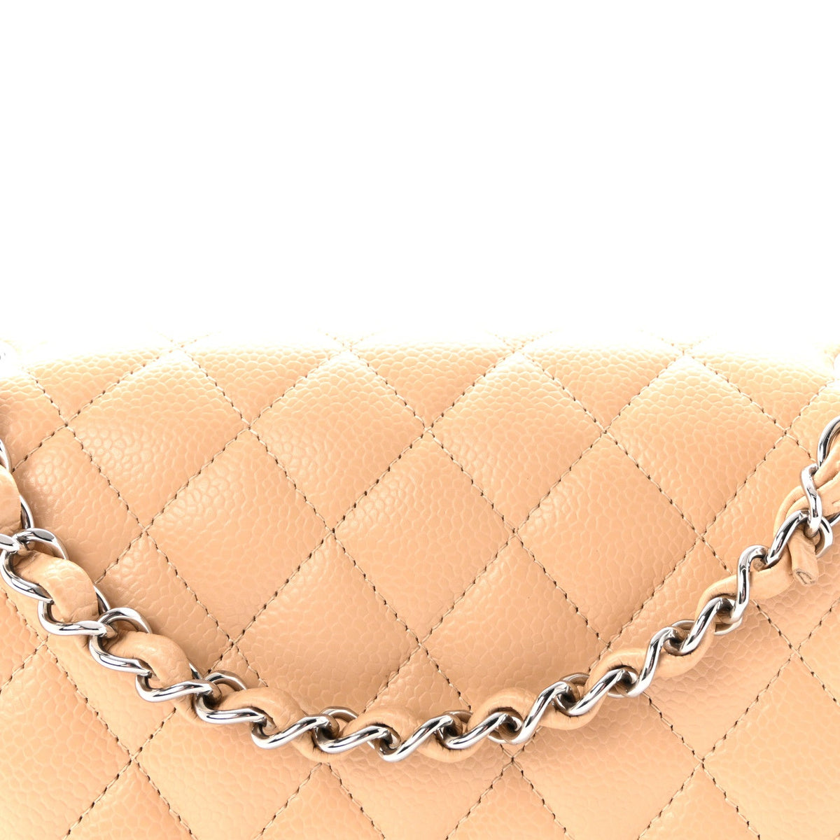 Caviar Quilted Medium Double Flap Beige At My store
