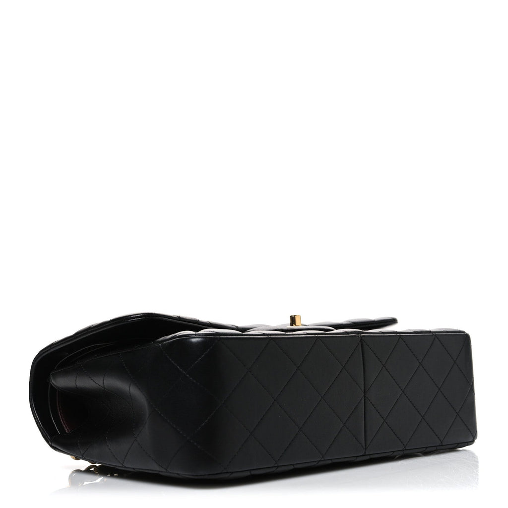 Lambskin Quilted Jumbo Double Flap Black At My store