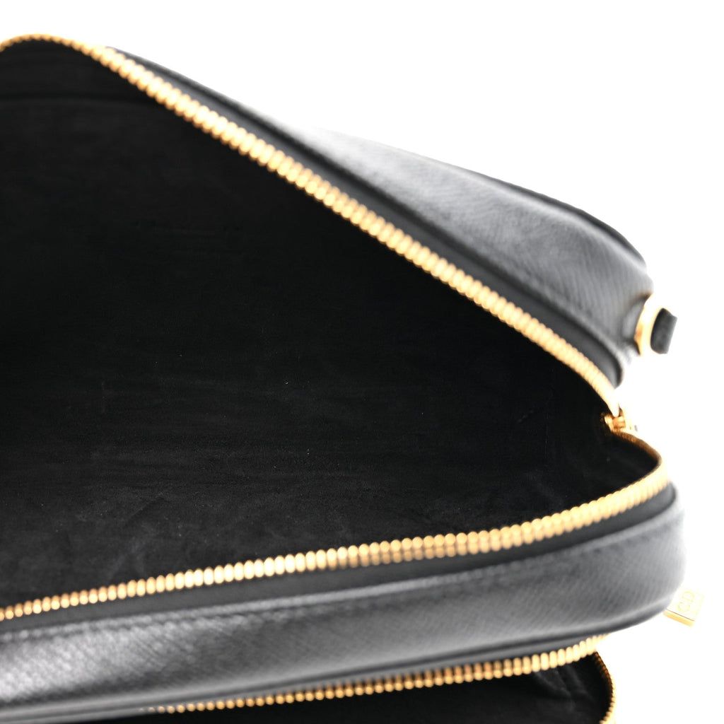 Grained Calfskin Caro Double Pouch Black AT My store