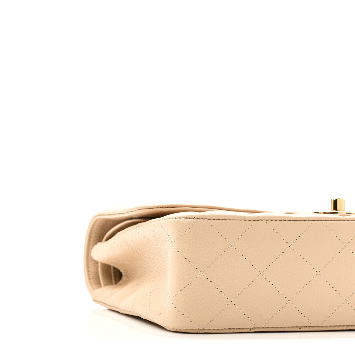 Caviar Quilted Medium Double Flap Beige At My store