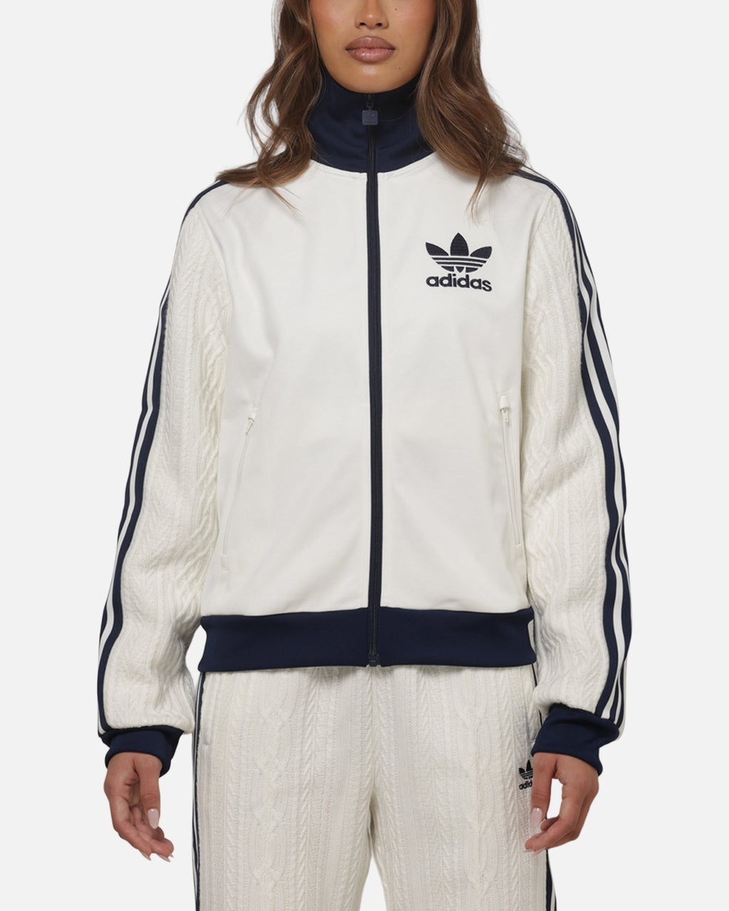 Best-Selling Adidas Women's Knit Classic Track Top Off White