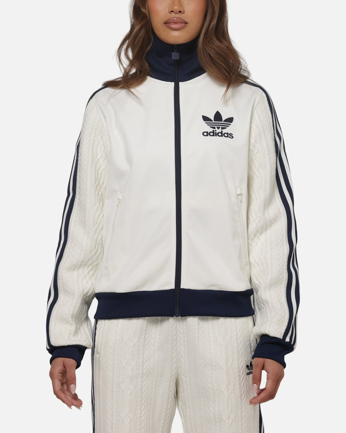 Best-Selling Adidas Women's Knit Classic Track Top Off White