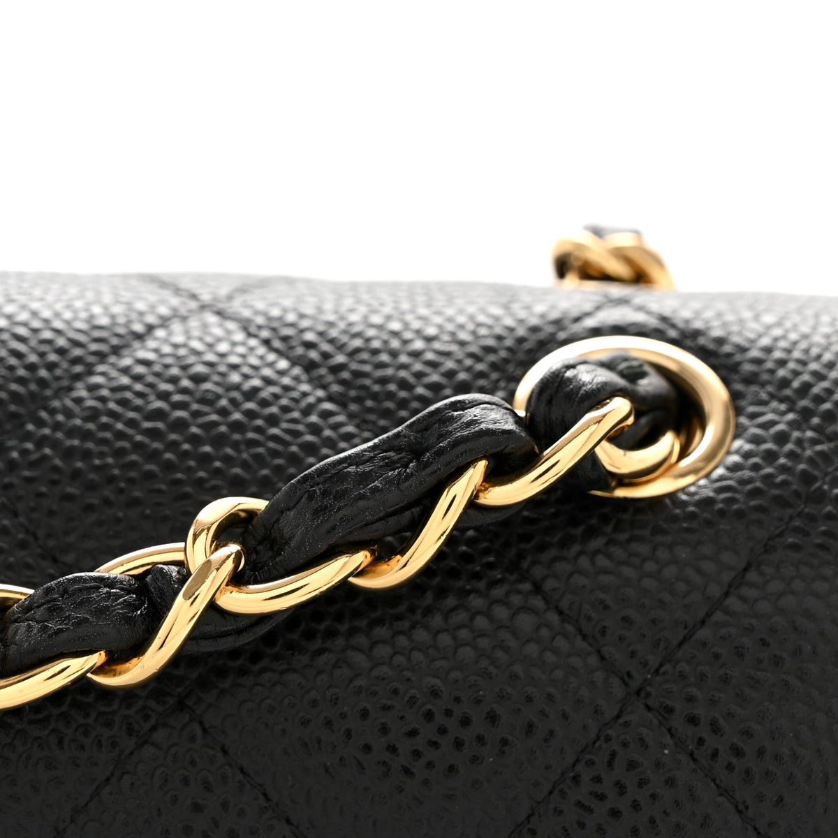 Caviar Quilted Jumbo Double Flap Black At My store