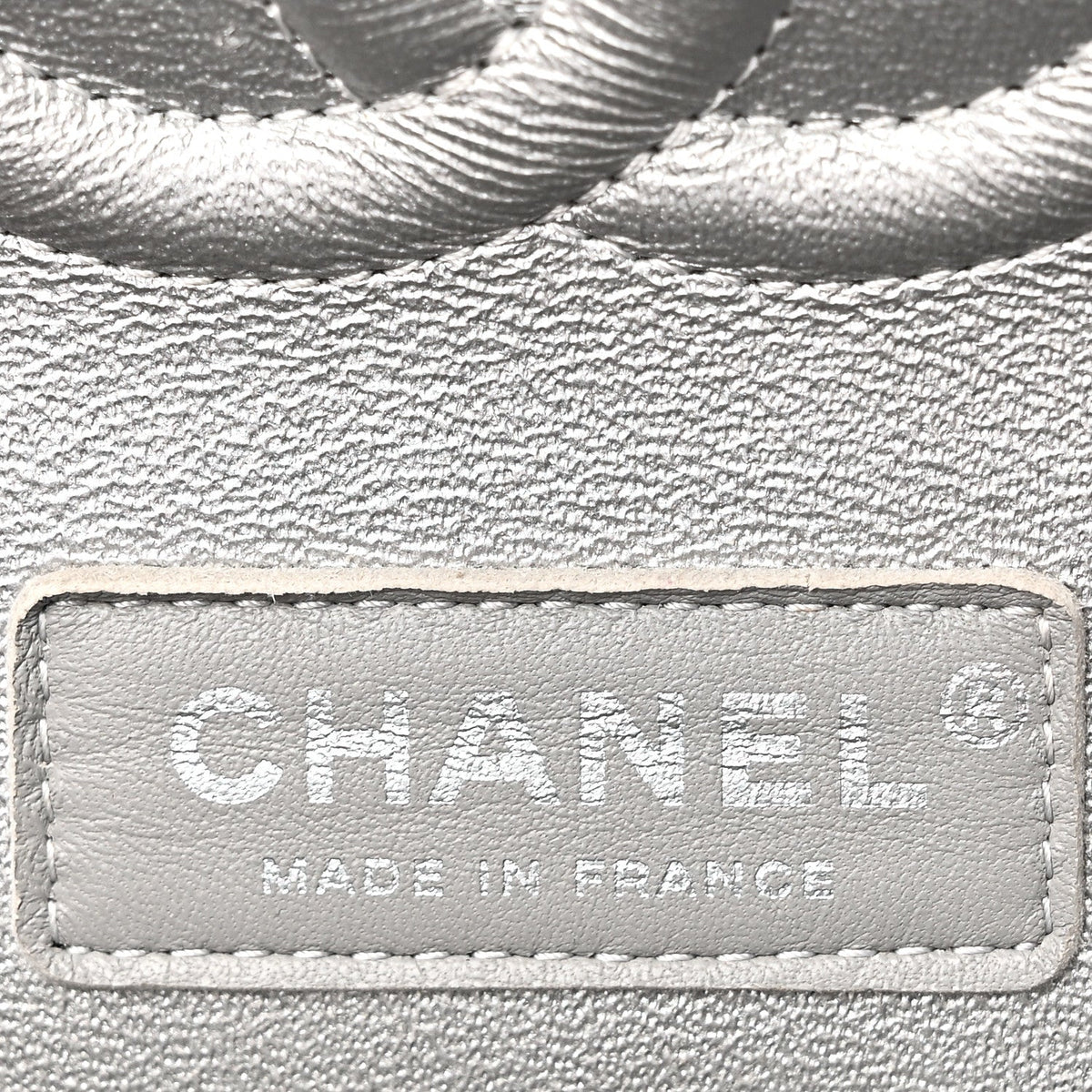 Metallic Caviar Quilted Medium Double Flap Silvery At My store