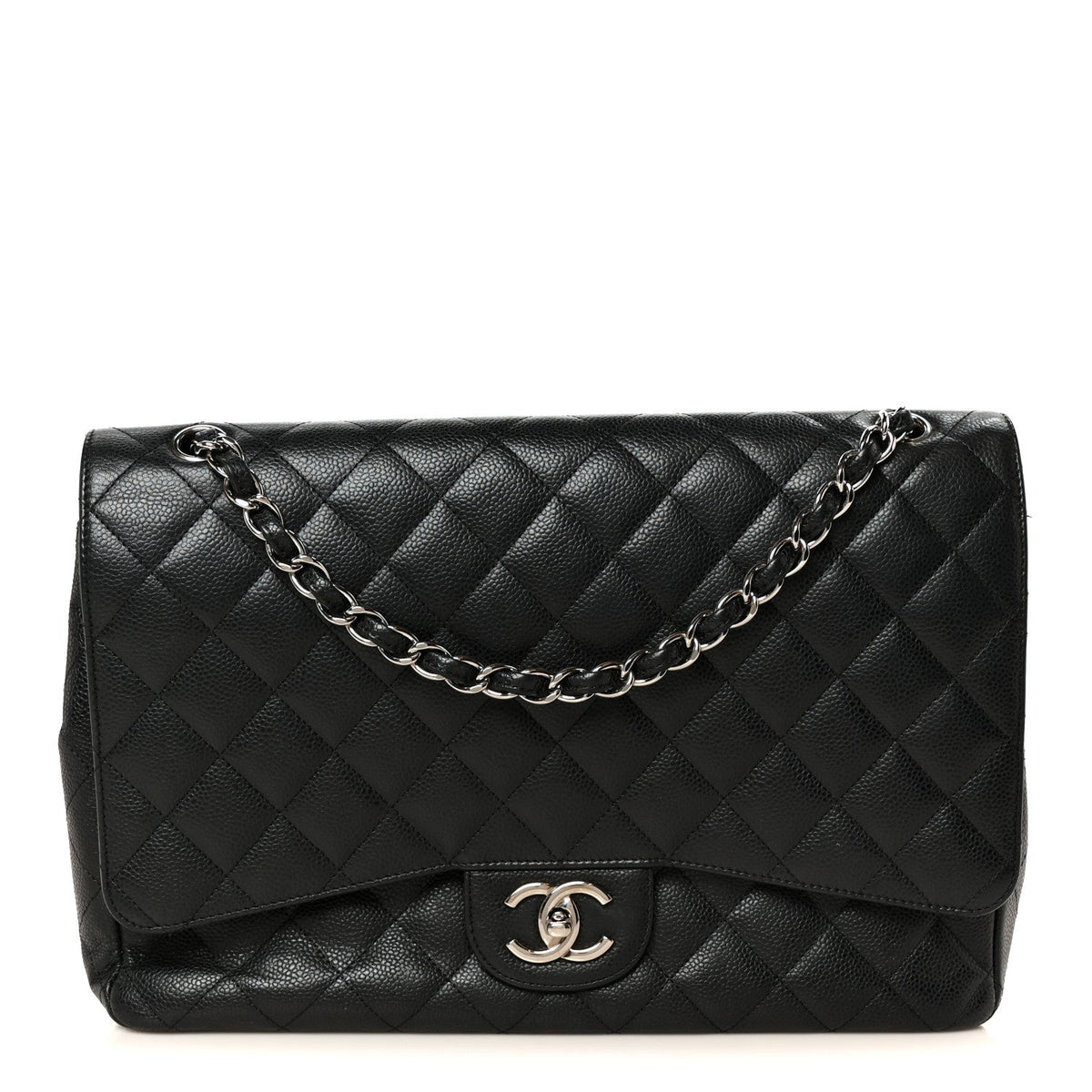 Caviar Quilted Maxi Double Flap Black At My store