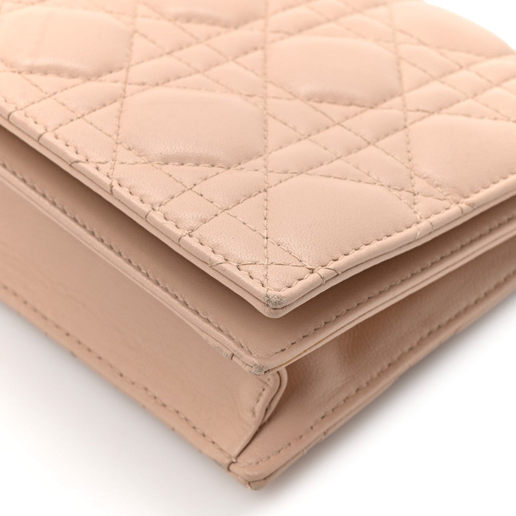Lambskin Cannage Lady Dior Convertible Clutch Pink AT My store