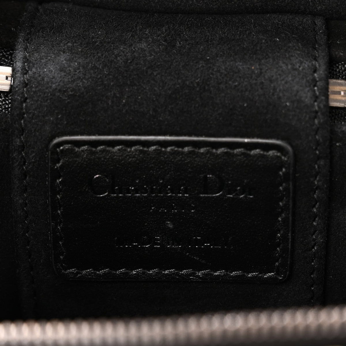 Calfskin Macro Houndstooth Embossed Micro Lady Dior Vanity Case Black White AT My store