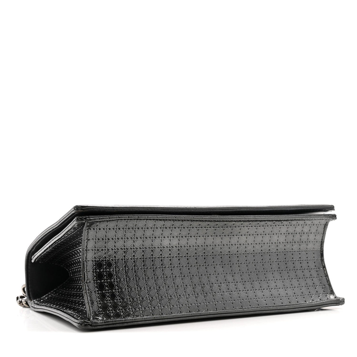 Metallic Patent Micro-Cannage Medium Diorama Flap Bag Onyx Black AT My store