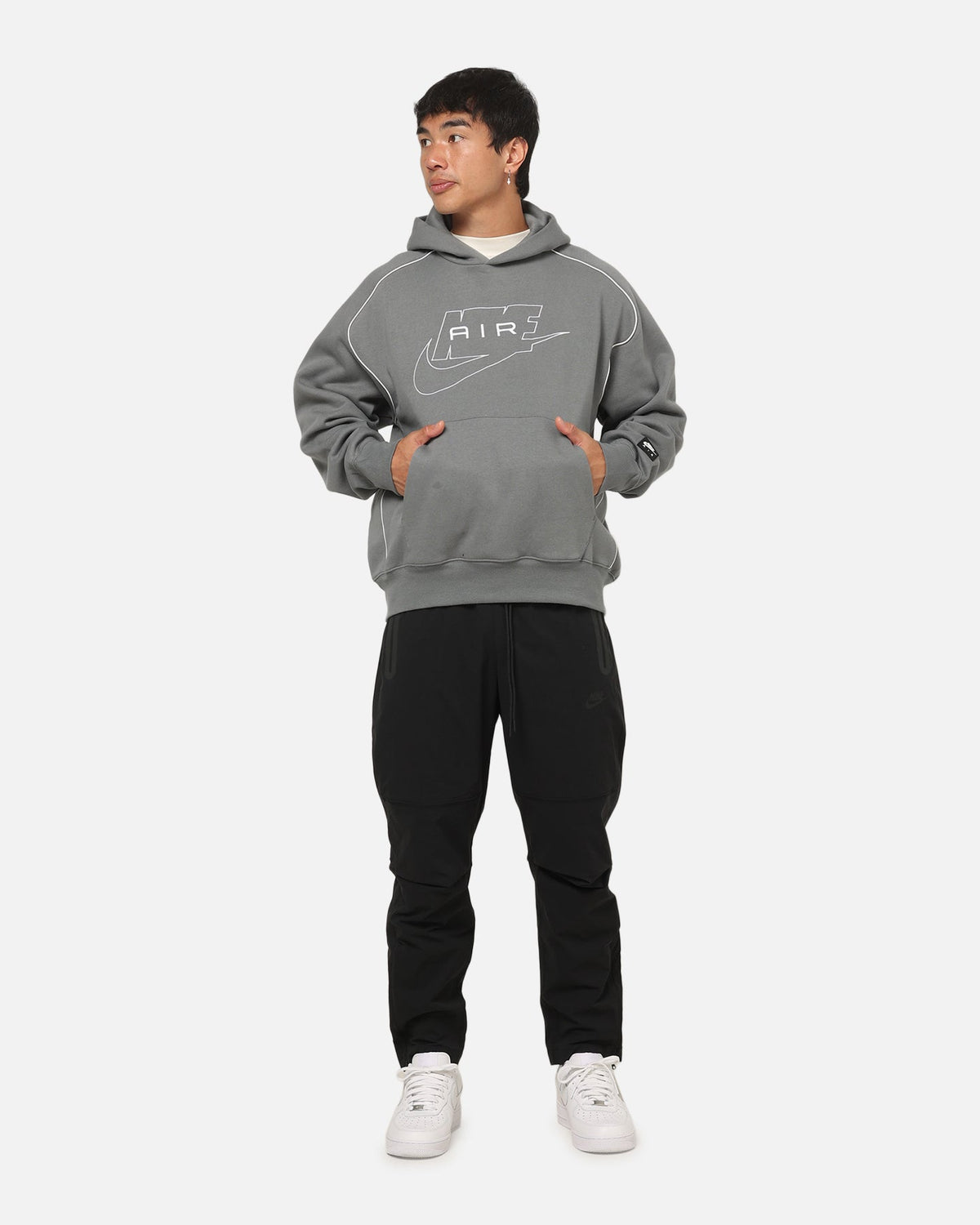 Top Seller Nike Air Fleece Pullover Hoodie Smoke Grey
