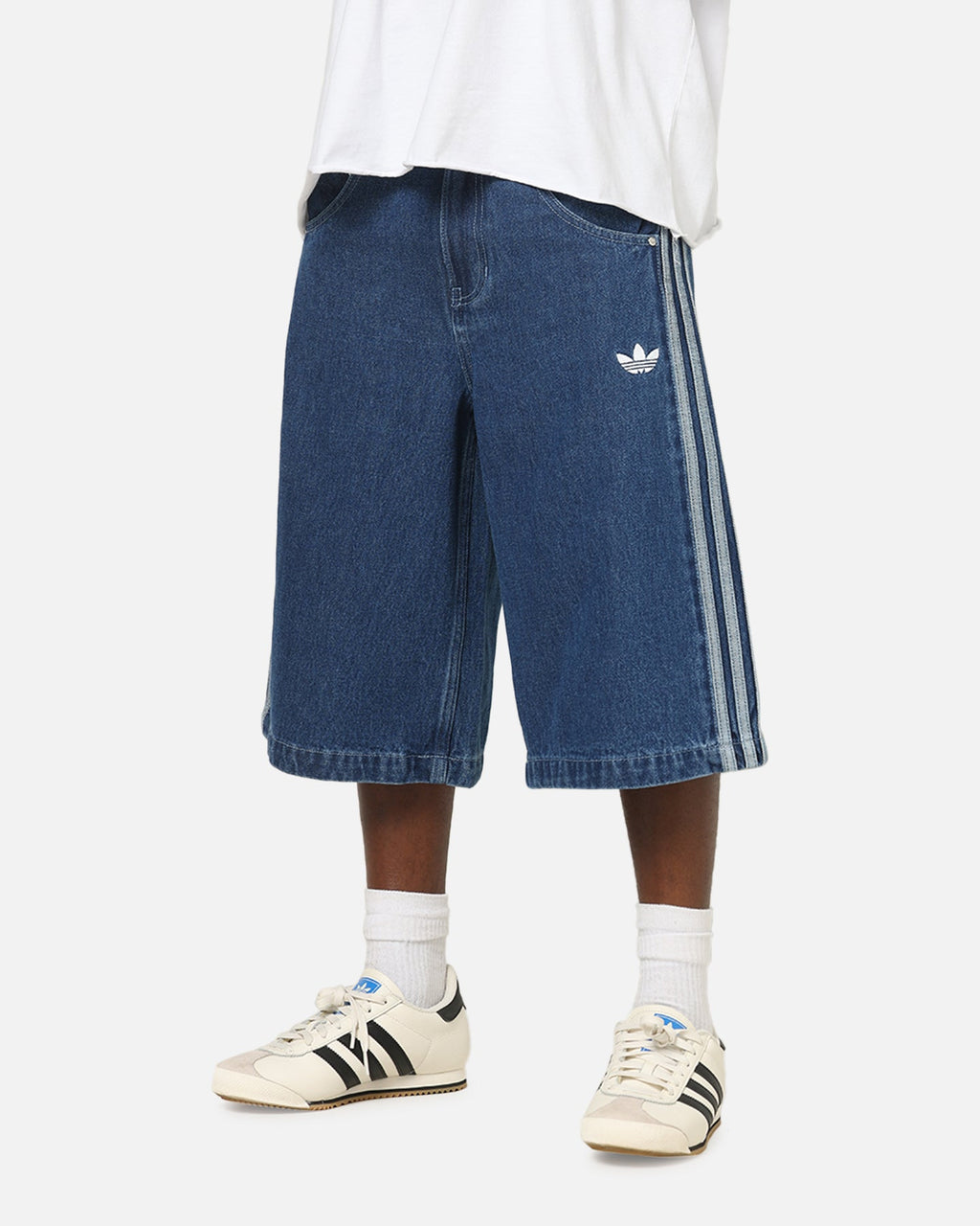 Best-Selling Adidas Firebird Denim Shorts Blue Denim